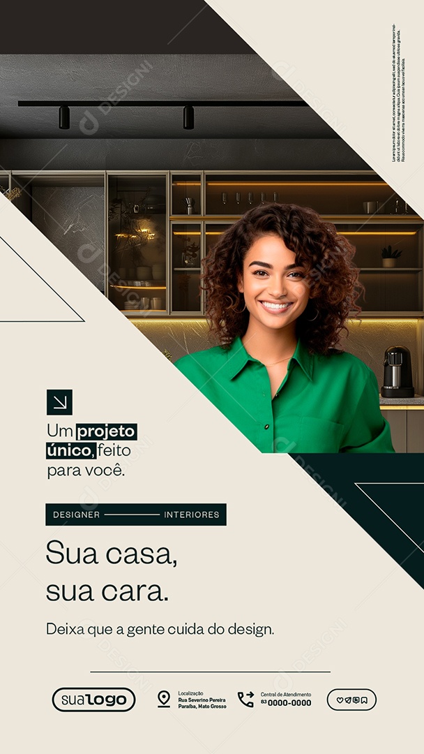 Story Designer de Interiores Sua Casa sua Cara Social Media PSD Editável