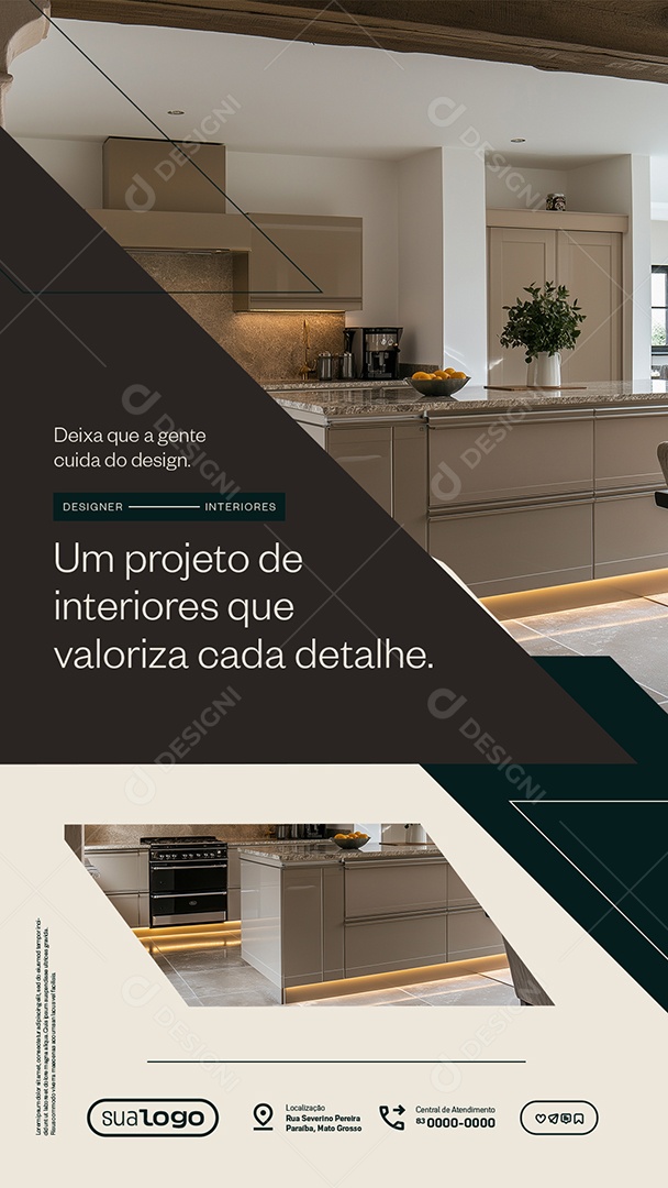 Story Designer de Interiores Um Projeto de Interiores Social Media PSD Editável