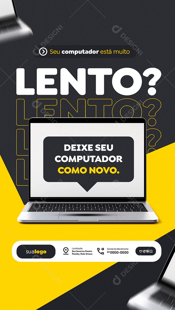 Story Assistência Técnica de Computadores Deixe seu Computador Como Novo Social Media PSD Editável