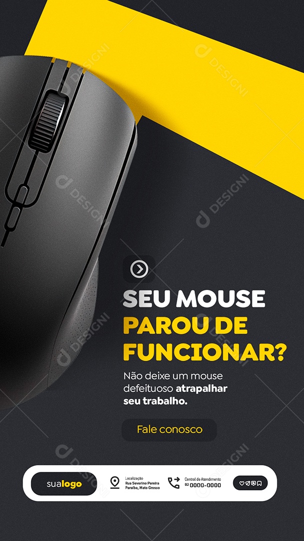 Story Assistência Técnica de Computadores Seu Mouse Parou de Funcionar Social Media PSD Editável