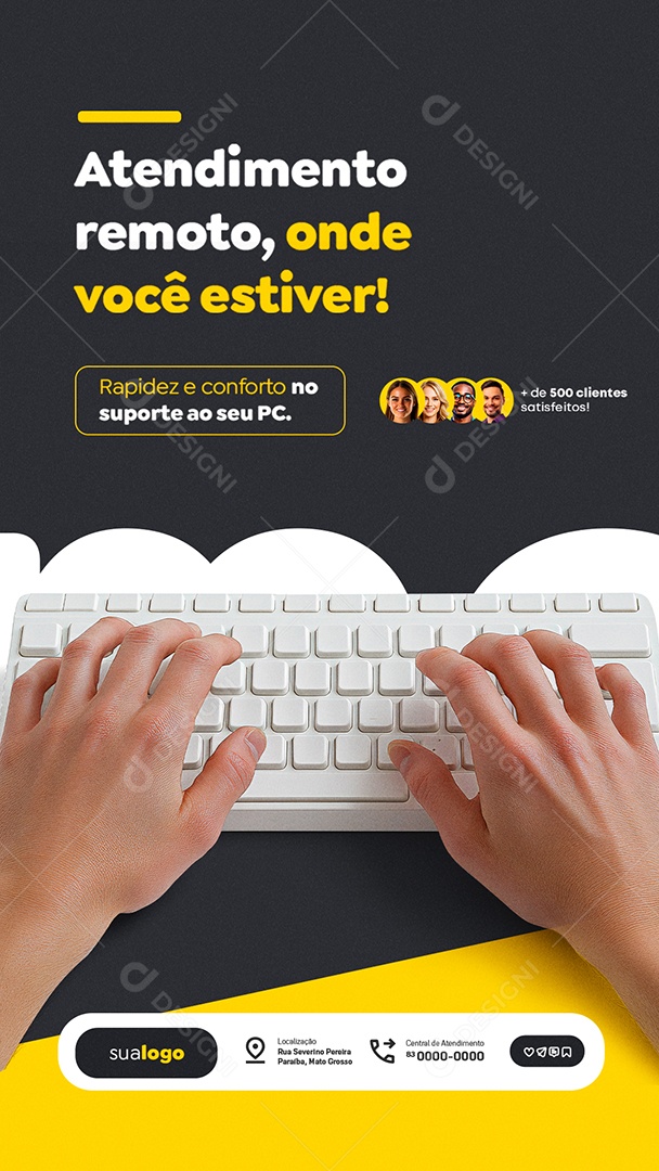 Story Assistência Técnica de Computadores Atendimento Remoto Social Media PSD Editável