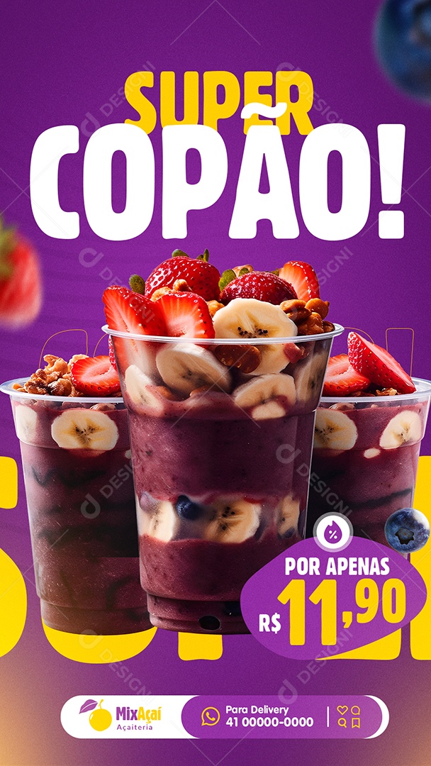 Story Açaiteria Super Copão Social Media PSD Editável