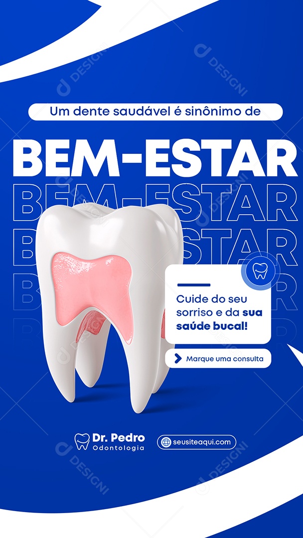 Story Dentista Um Dente Saudável é Sinônimo de Bem Estar Social Media PSD Editável