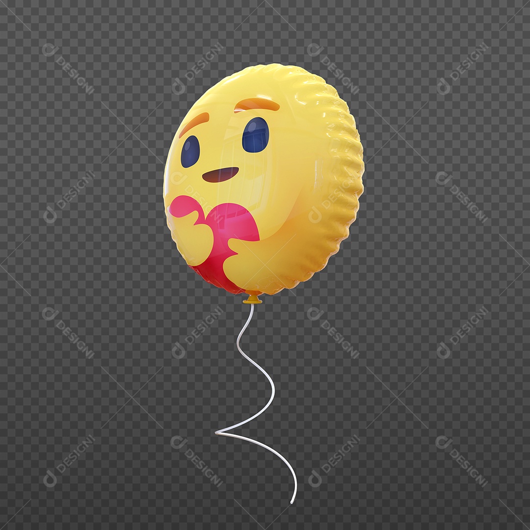 Elemento 3D Balão de Emoji Alegre para Composição PSD