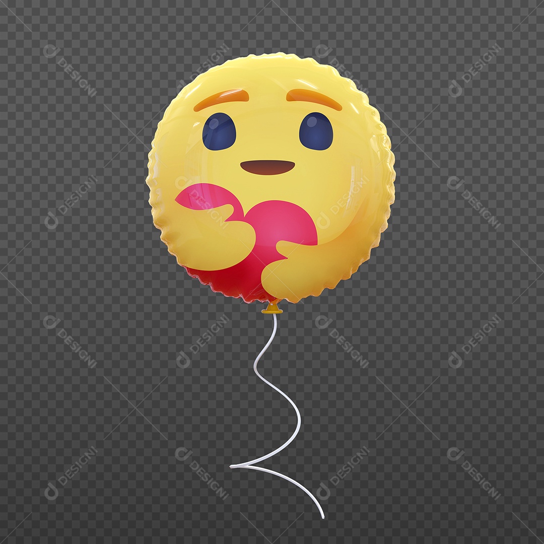 Elemento 3D Balão de Emoji Alegre para Composição PSD