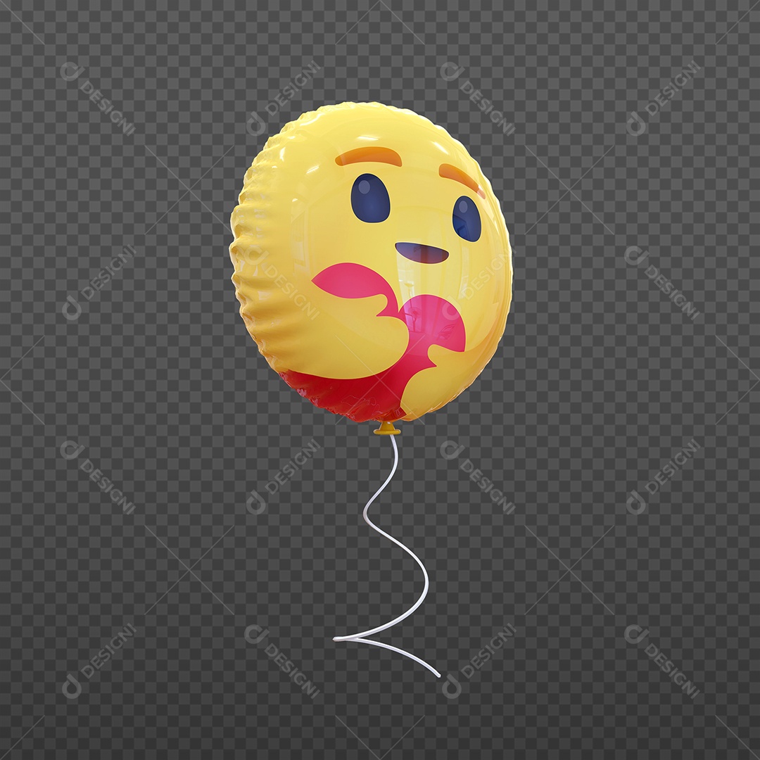 Elemento 3D Balão de Emoji Alegre para Composição PSD