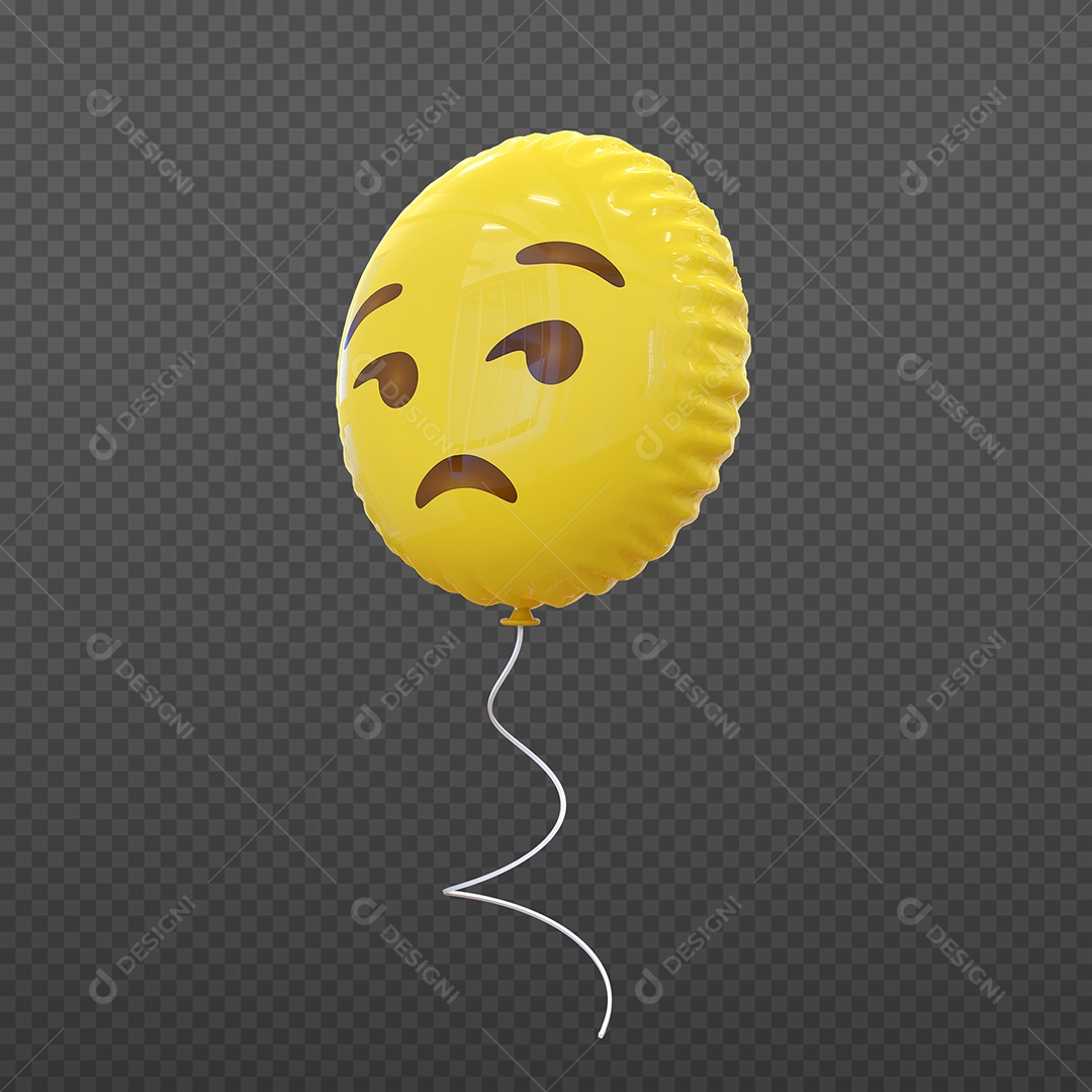 Elemento 3D Balão de Emoji Chateado para Composição PSD