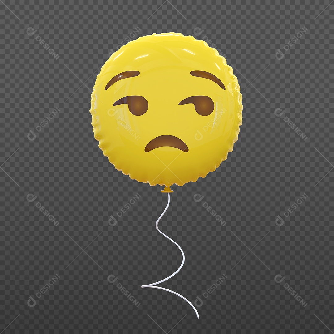 Elemento 3D Balão de Emoji Chateado para Composição PSD