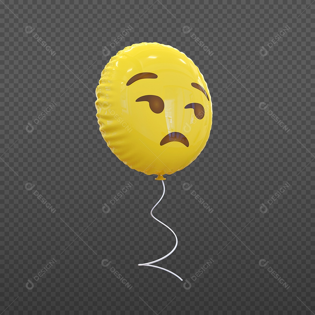 Elemento 3D Balão de Emoji Chateado para Composição PSD
