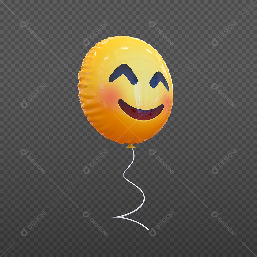 Elemento 3D Balão de Emoji Feliz para Composição PSD