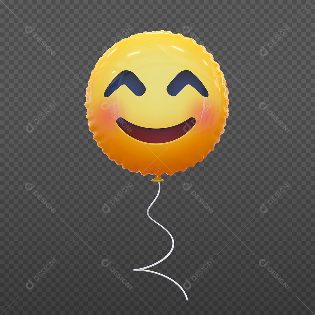 Elemento 3D Balão de Emoji Feliz para Composição PSD