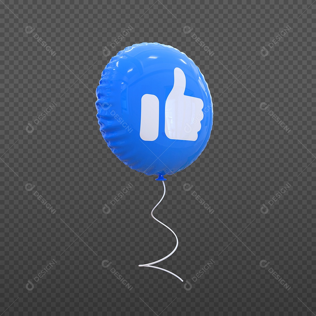 Elemento 3D Balão de Emoji Like para Composição PSD