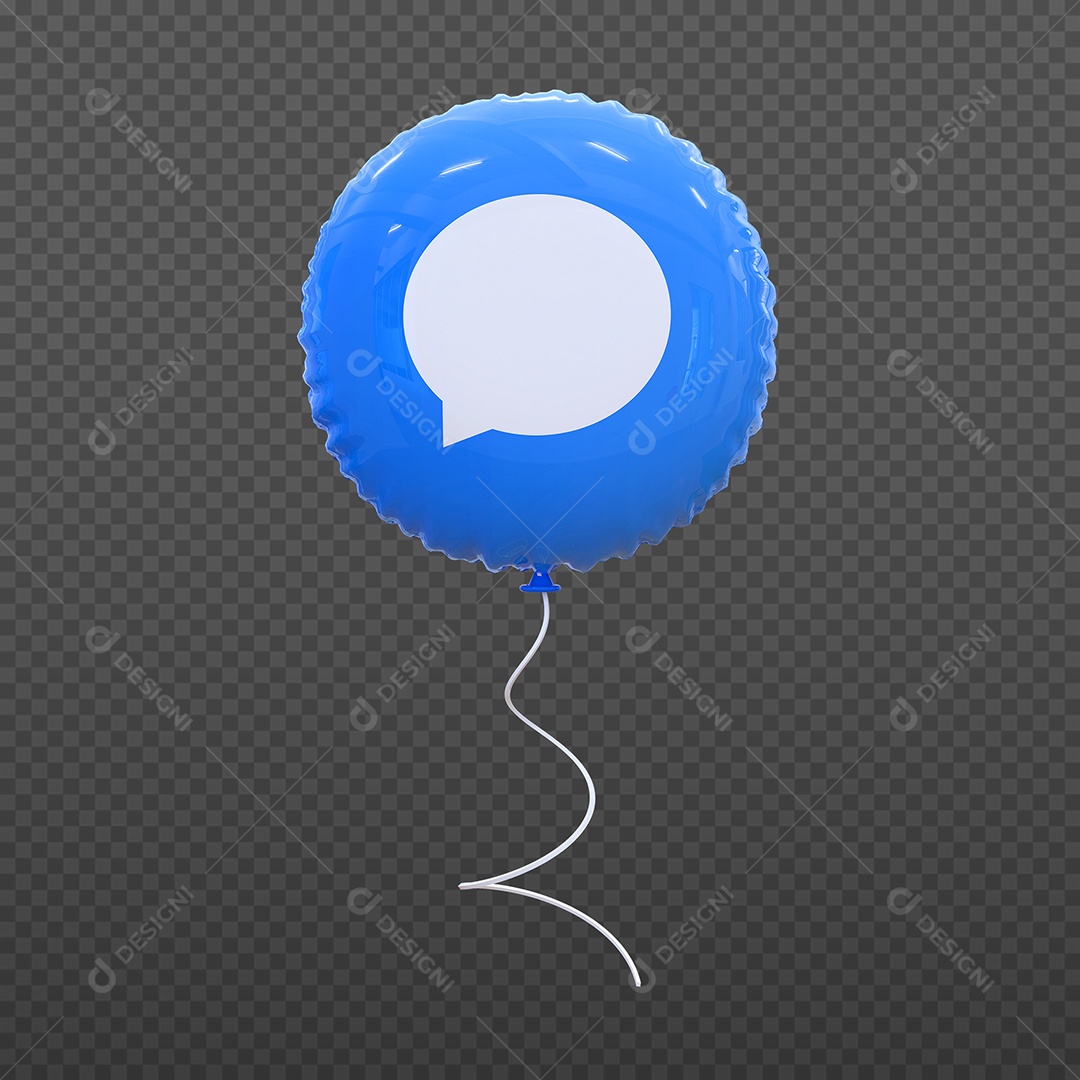 Elemento 3D Balão de Emoji Mensagem para Composição PSD