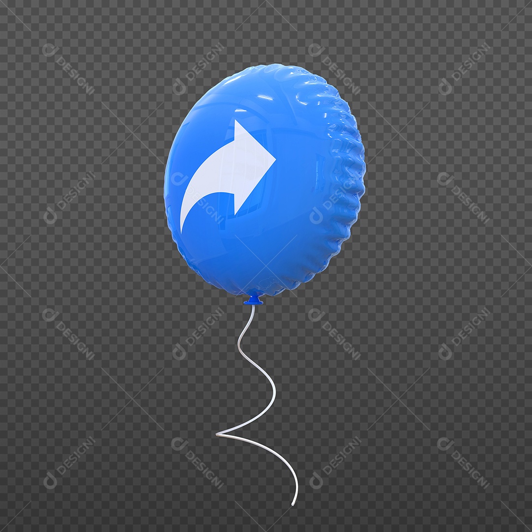 Elemento 3D Balão de Emoji Seta para Composição PSD