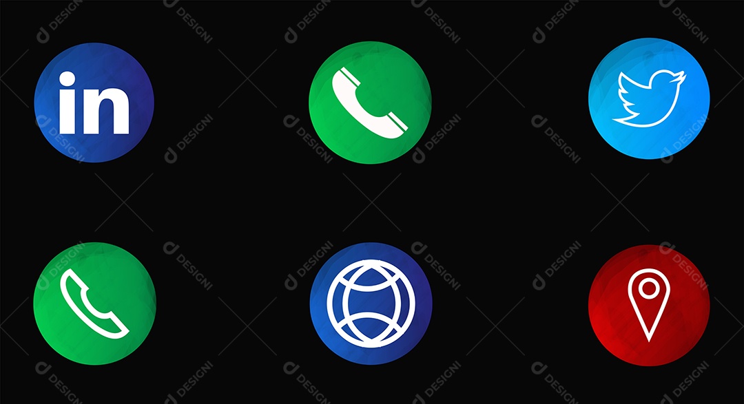 Conjunto de Ícones de Redes Sociais Vetor EPS