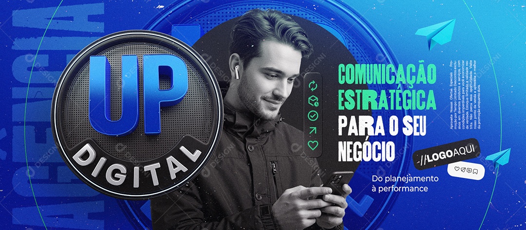 Banner Up Digital Marketing Digital Comunicação Estratégica Social Media PSD Editável