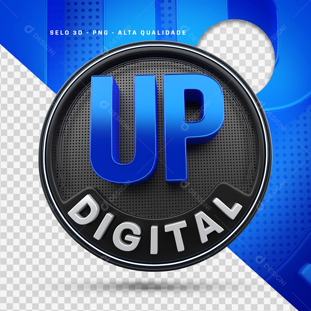 Up Digital Selo 3D para Composição PSD