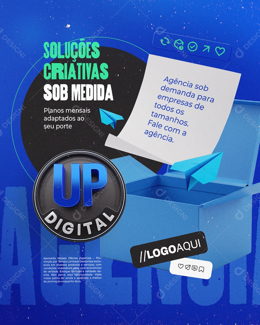 Up Digital Marketing Digital Soluções Criativas Sob Medida Social Media PSD Editável
