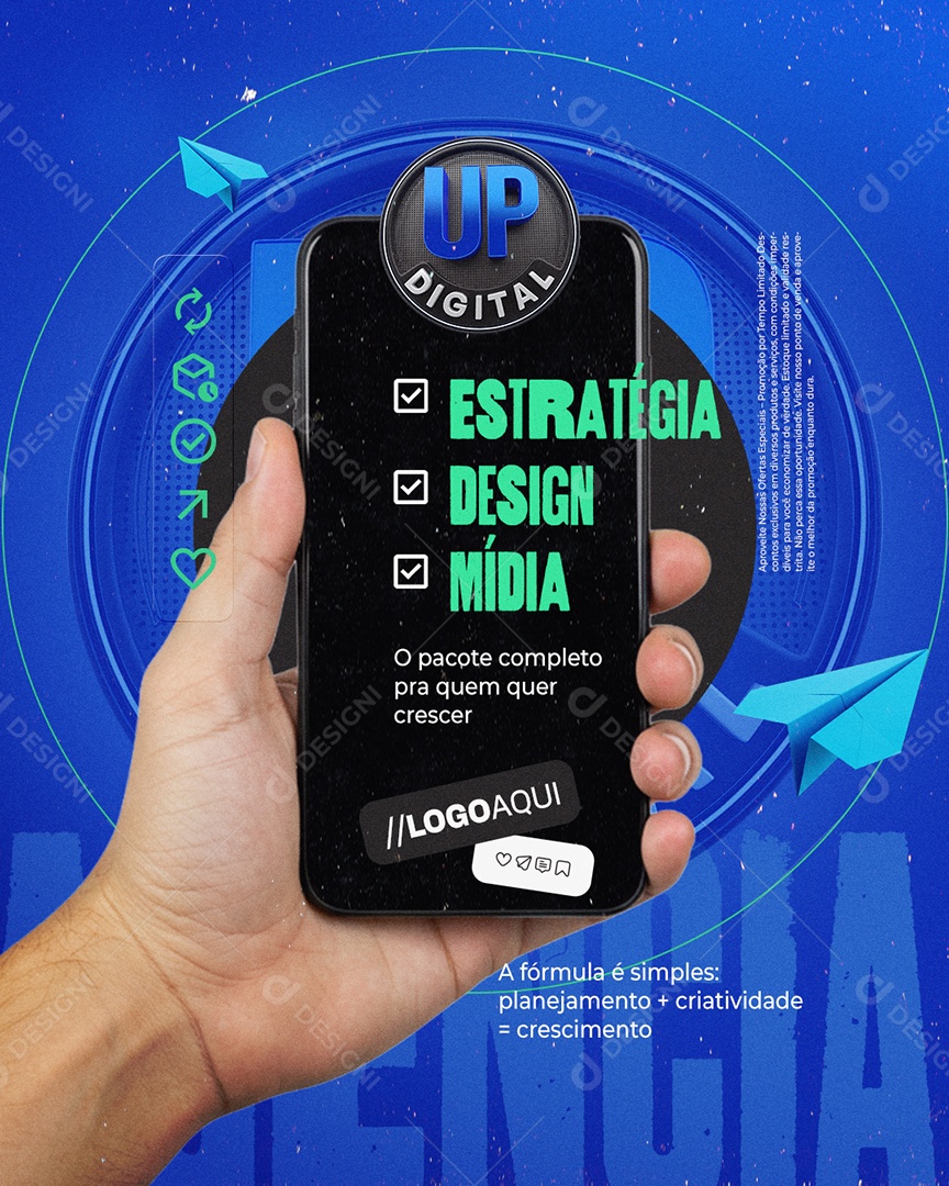 Up Digital Marketing Digital Estratégia Design Mídia Social Media PSD Editável