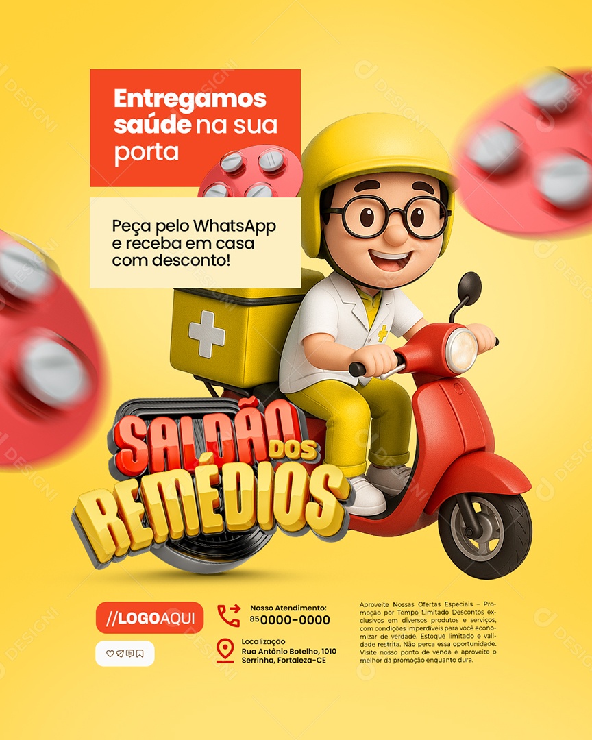 Saldão Dos Remédios Farmácia Entregamos Saúde Social Media PSD Editável