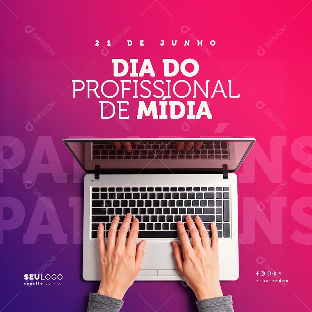 Dia Do Profissional De Mídia 21 De Junho Social Media PSD Editável