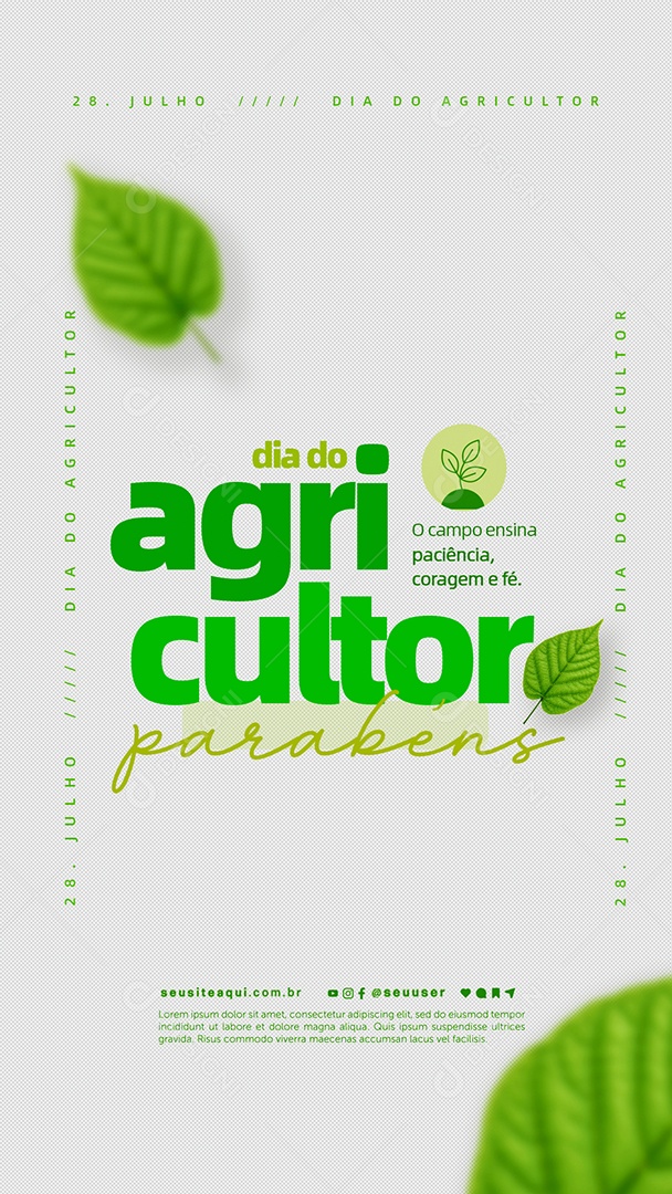 Story Dia do Agricultor 28 de Julho Social Media PSD Editável