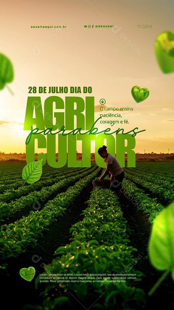 Story Dia do Agricultor 28 de Julho Social Media PSD Editável