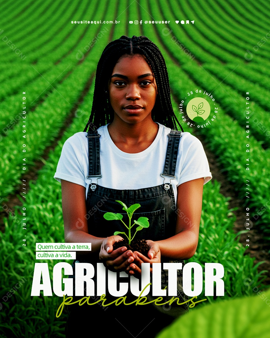 Dia do Agricultor 28 de Julho Social Media PSD Editável