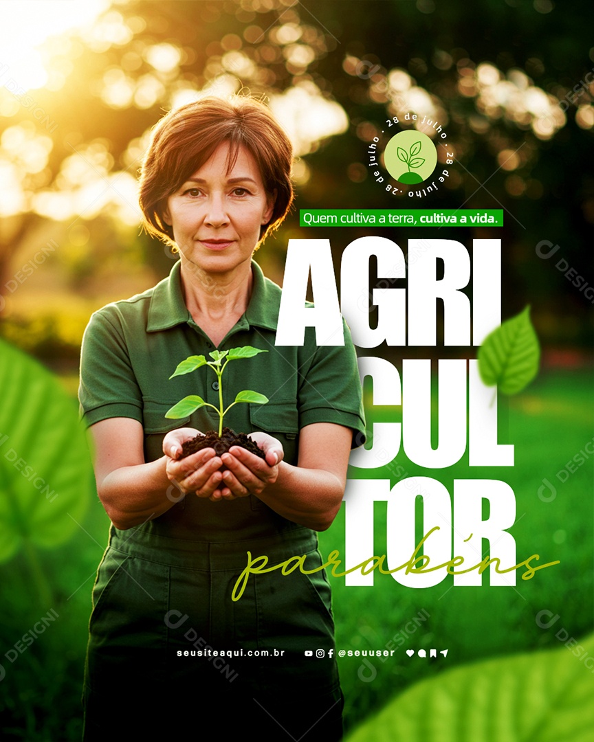 Dia do Agricultor 28 de Julho Social Media PSD Editável