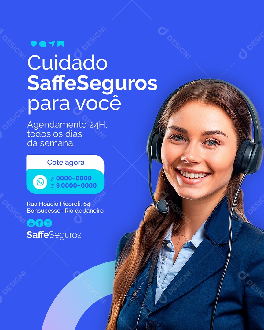 Cuidado Saffe Seguros Para Você Social MediaPSD Editável