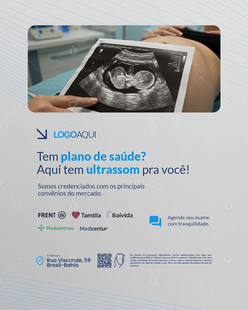Ultrassonografia Tem Plano de Saúde Social Media PSD Editável