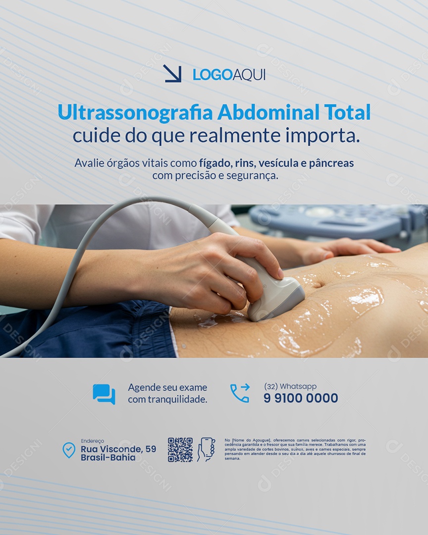 Ultrassonografia Abdominal Total Social Media PSD Editável