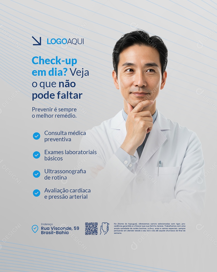 Ultrassonografia Checkup Em Dia Social Media PSD Editável