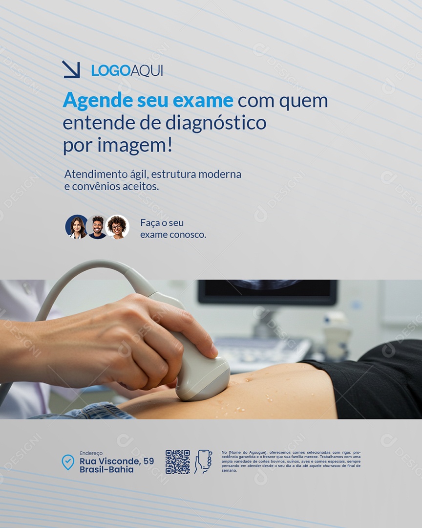 Ultrassonografia Agende Seu Exame Social Media PSD Editável