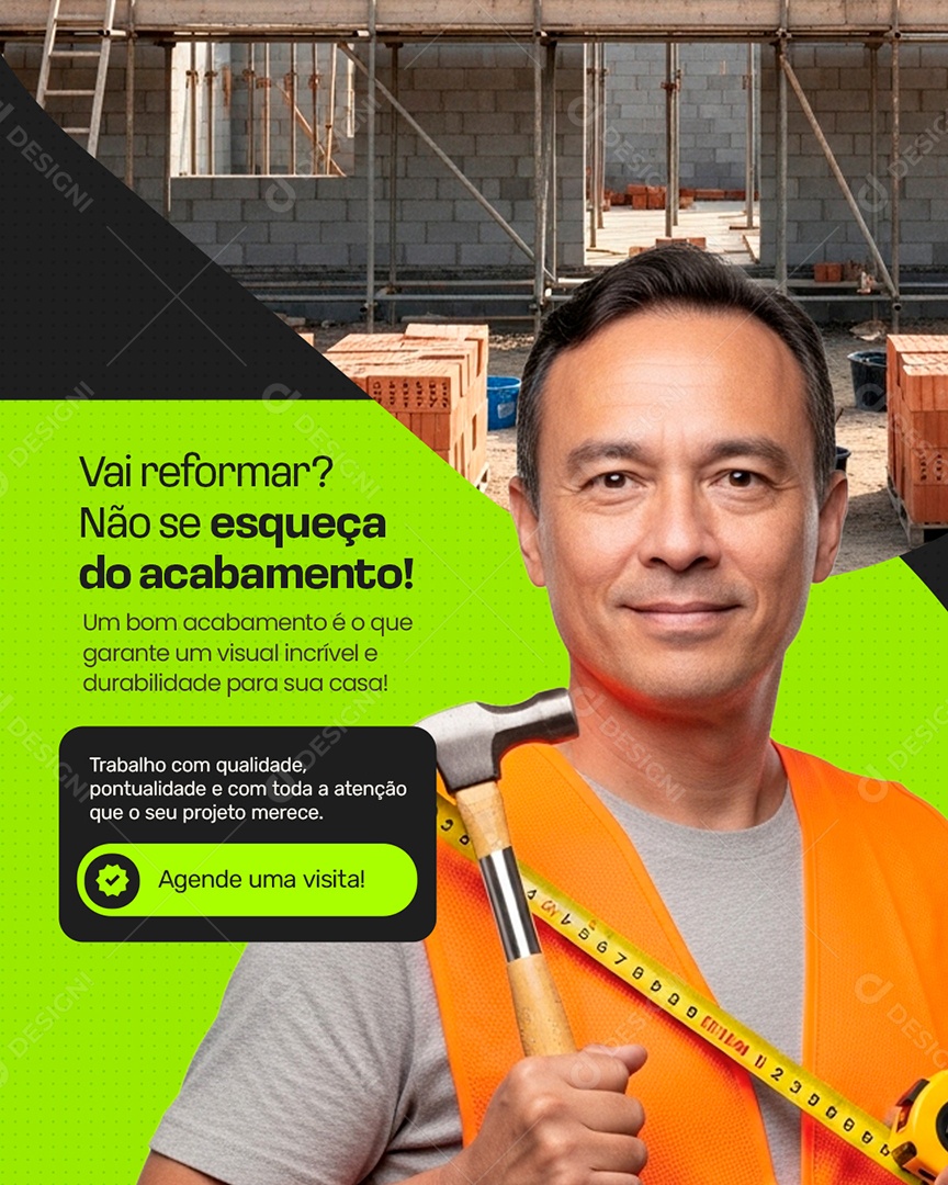 Pedreiro Vai Reformar Social Media PSD Editável