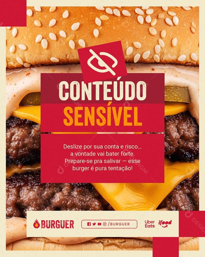 Lanchonete Artesanal Conteúdo Sensível Social Media PSD Editável