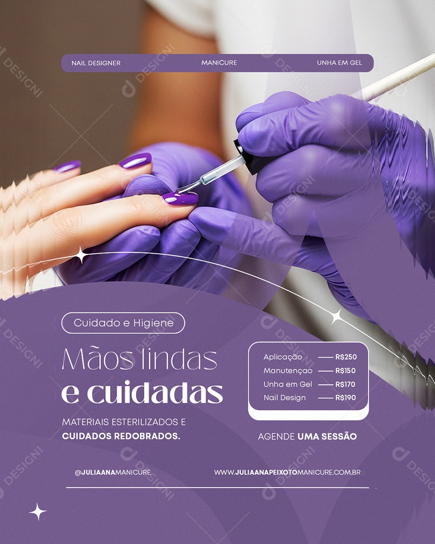 Manicure Cuidado e Higiene Social Media PSD Editável