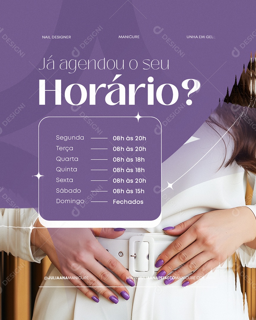 Manicure Já Agendou O Seu Horário Social Media PSD Editável