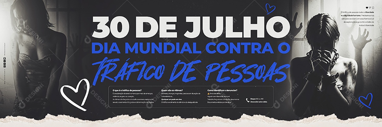 Banner Dia Mundia Contra O Tráfico De Pessoas PSD Editável