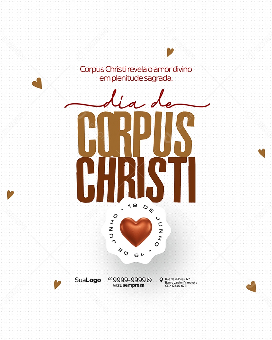 Dia De Corpus Christi 19 De Junho Social Media PSD Editável