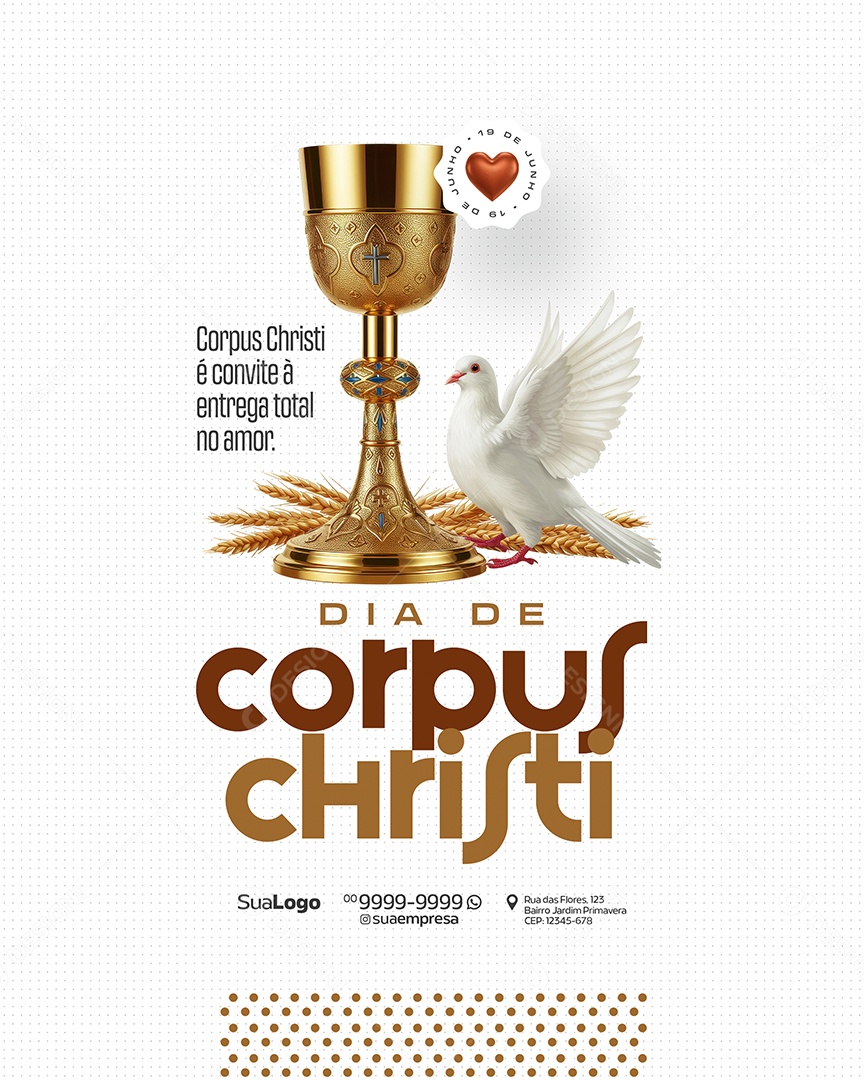 Dia De Corpus Christi 19 De Junho Social Media PSD Editável