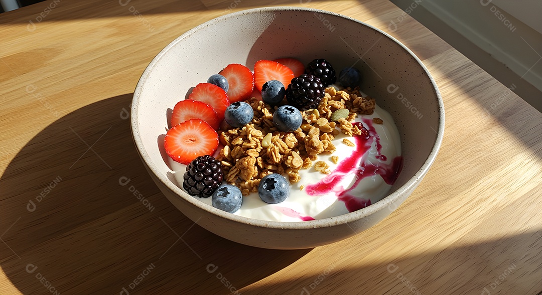 Frutas saborosas deliciosas em uma tigela mesa madeira