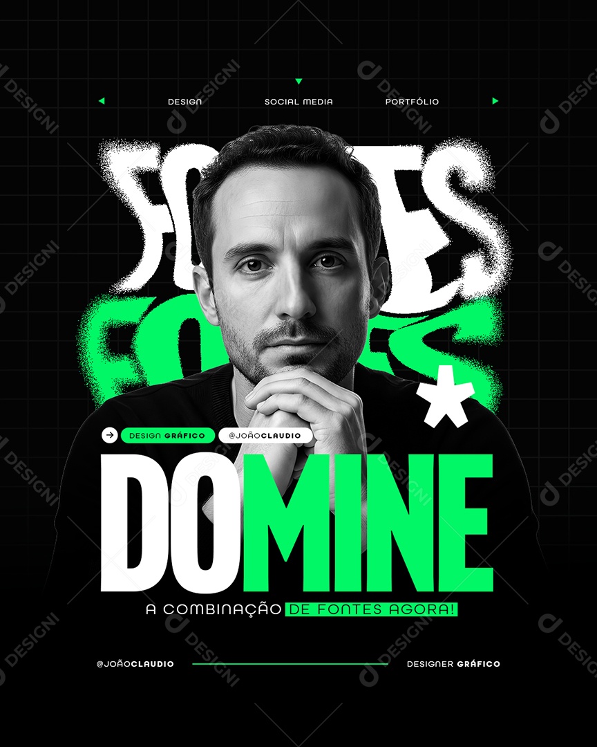 Designer Gráfico Fontes Domine Social Media PSD Editável