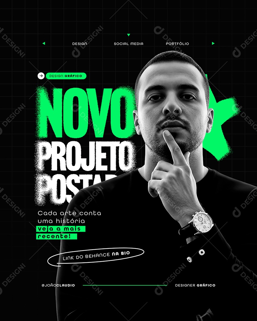 Designer Gráfico Novo Projeto Postado Social Media PSD Editável