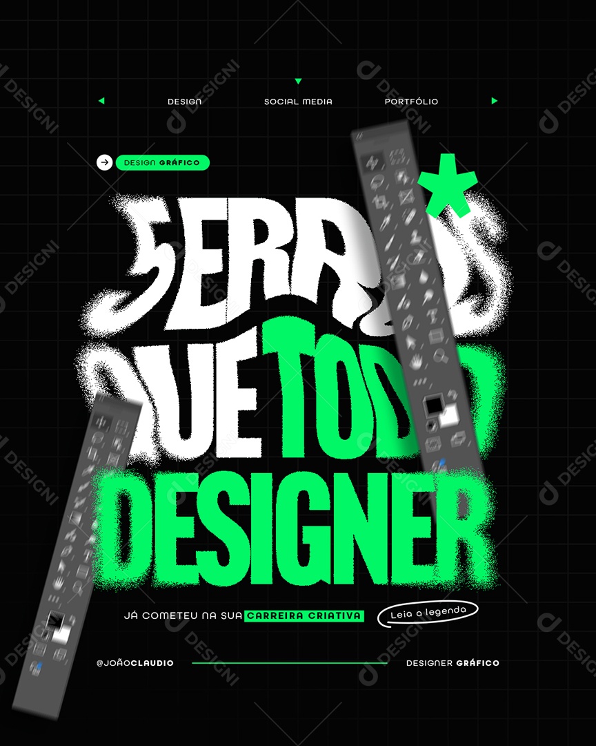 Designer Gráfico Cinco Erros Que Todo Designer Já  Cometeu Social Media PSD Editável