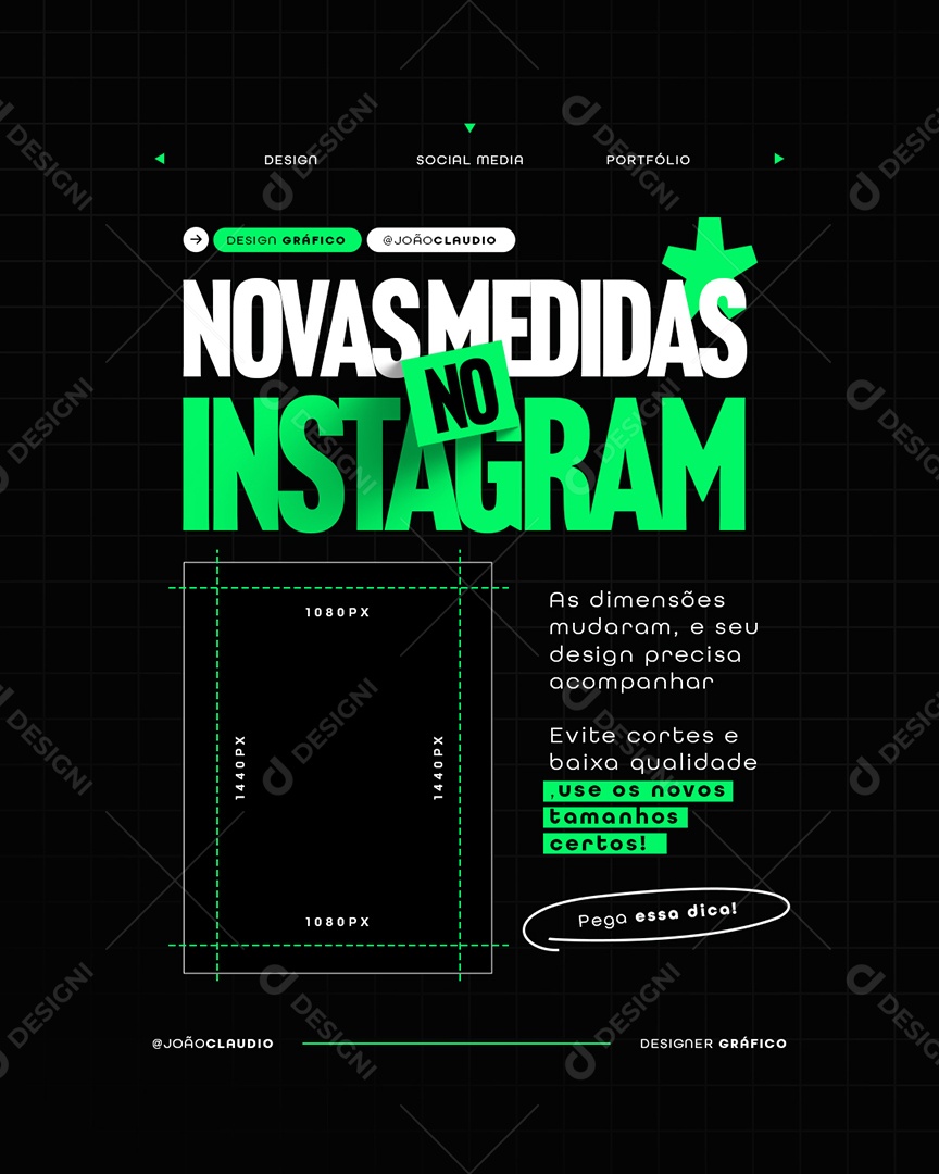 Designer Gráfico Novas Medidas No Instagram Social Media PSD Editável