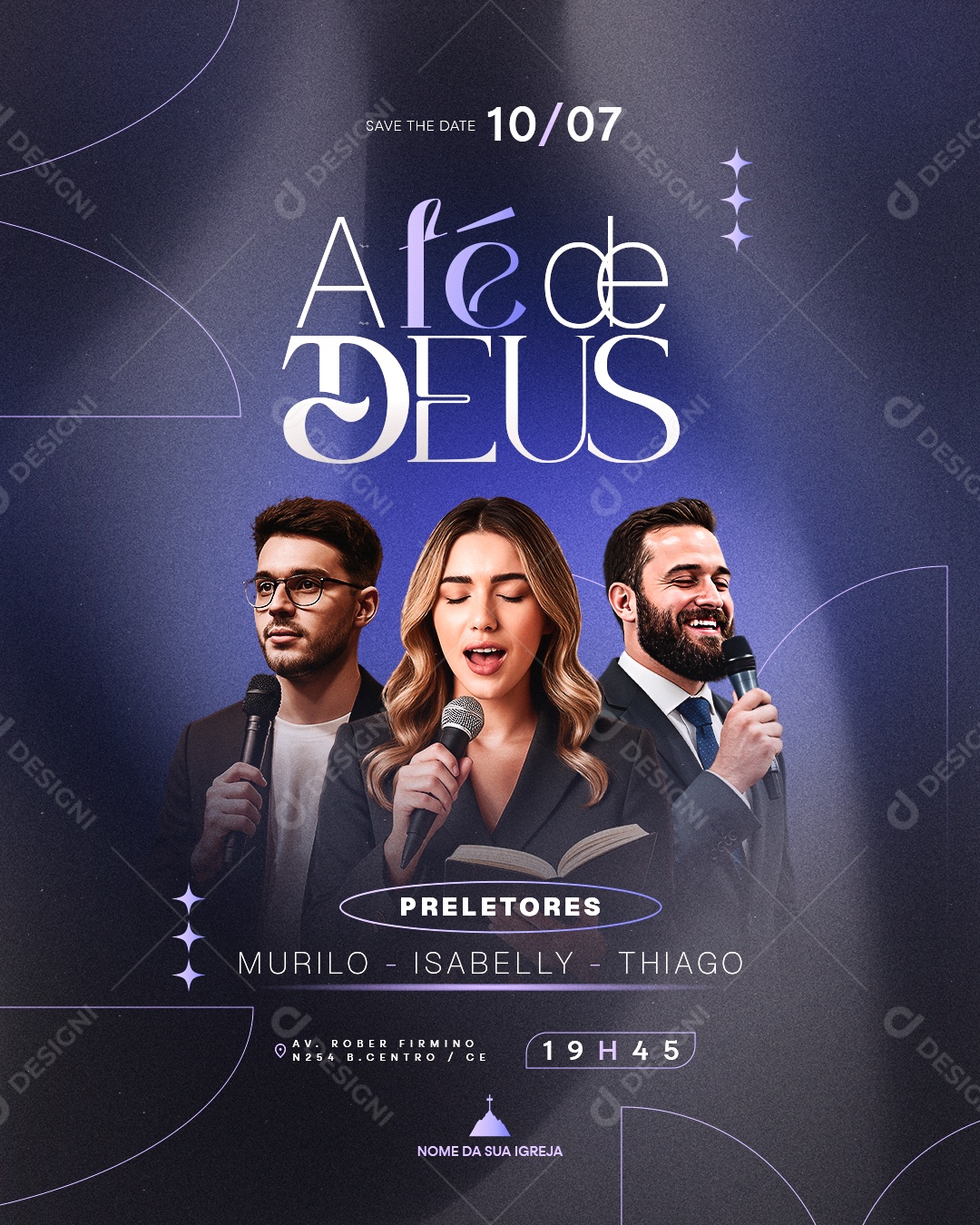 Flyer Gospel A Fé De Deus Social Media PSD Editável