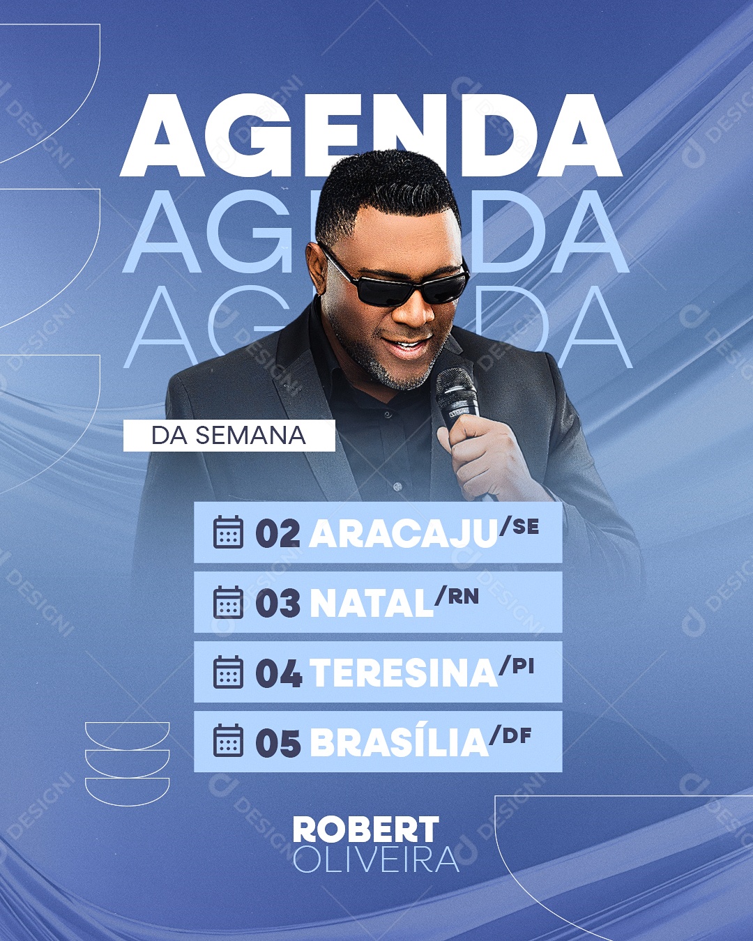 Flyer Gospel Agenda Da Semana Social Media PSD Editável