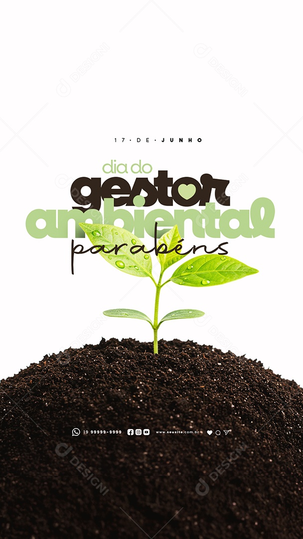 Story Dia Do Gestor Ambiental 17 De Junho Parabéns Social Media PSD Editável