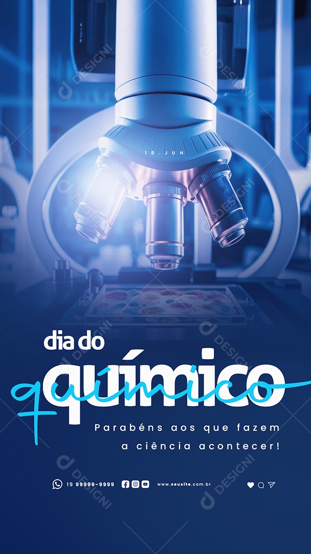 Story Químico Dia Do Químico 18 De Junho Parabéns Social Media PSD Editável